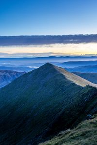 Preview wallpaper mountain, peak, mountain range, clouds, view