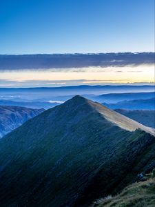 Preview wallpaper mountain, peak, mountain range, clouds, view