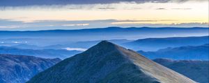 Preview wallpaper mountain, peak, mountain range, clouds, view