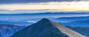 Preview wallpaper mountain, peak, mountain range, clouds, view