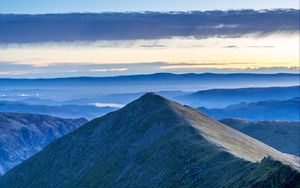 Preview wallpaper mountain, peak, mountain range, clouds, view