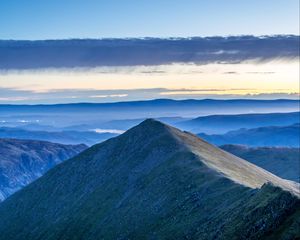 Preview wallpaper mountain, peak, mountain range, clouds, view