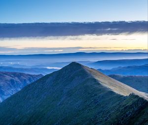 Preview wallpaper mountain, peak, mountain range, clouds, view