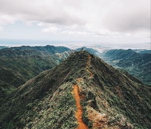 Preview wallpaper mountain, peak, people, sky, height