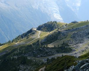 Preview wallpaper mountain, peak, road, view, landscape