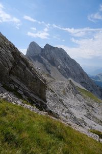 Preview wallpaper mountain, peak, rock, grass, landscape