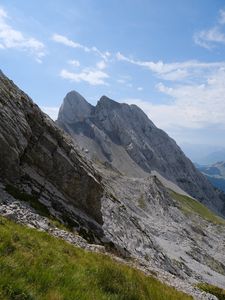 Preview wallpaper mountain, peak, rock, grass, landscape