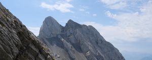 Preview wallpaper mountain, peak, rock, grass, landscape