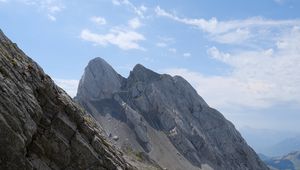 Preview wallpaper mountain, peak, rock, grass, landscape