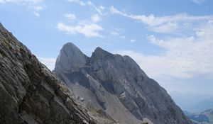 Preview wallpaper mountain, peak, rock, grass, landscape