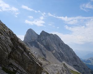 Preview wallpaper mountain, peak, rock, grass, landscape