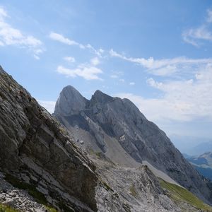 Preview wallpaper mountain, peak, rock, grass, landscape