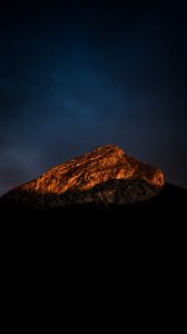 Preview wallpaper mountain, peak, shadow, twilight, dark
