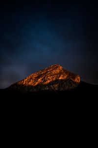 Preview wallpaper mountain, peak, shadow, twilight, dark