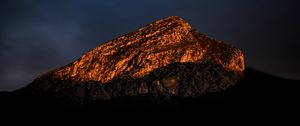 Preview wallpaper mountain, peak, shadow, twilight, dark
