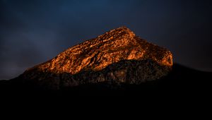 Preview wallpaper mountain, peak, shadow, twilight, dark