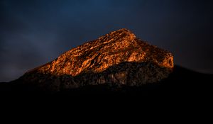 Preview wallpaper mountain, peak, shadow, twilight, dark