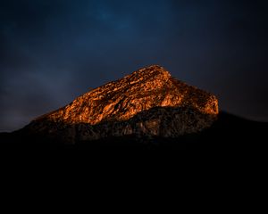 Preview wallpaper mountain, peak, shadow, twilight, dark