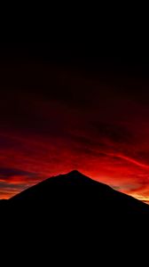 Preview wallpaper mountain, peak, silhouette, sky, dark