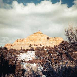 Preview wallpaper mountain, peak, silhouette, alone, nature