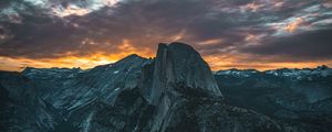 Preview wallpaper mountain, peak, sky, clouds