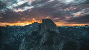 Preview wallpaper mountain, peak, sky, clouds
