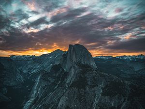 Preview wallpaper mountain, peak, sky, clouds