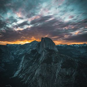 Preview wallpaper mountain, peak, sky, clouds