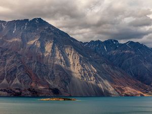 Preview wallpaper mountain, peak, sky, sea