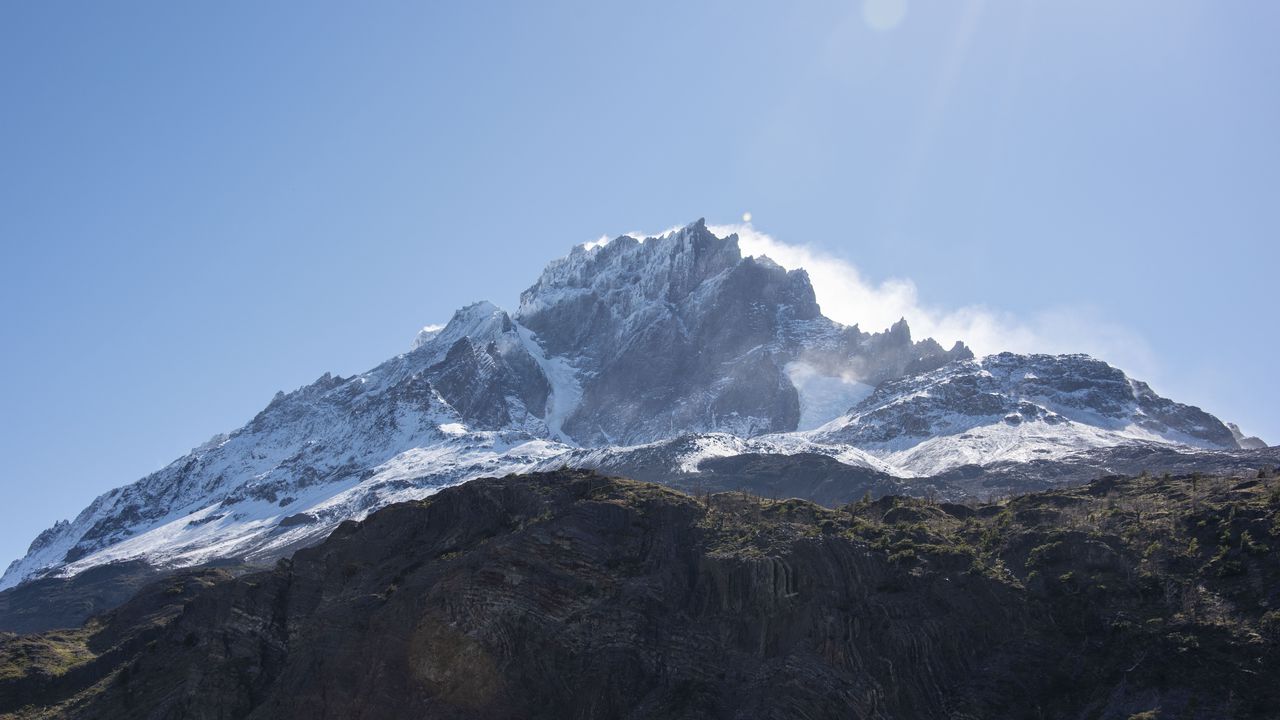 Wallpaper mountain, peak, slope, snowy