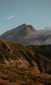 Preview wallpaper mountain, peak, slope, cloud, landscape