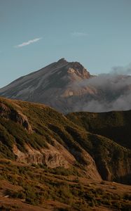 Preview wallpaper mountain, peak, slope, cloud, landscape