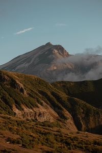Preview wallpaper mountain, peak, slope, cloud, landscape