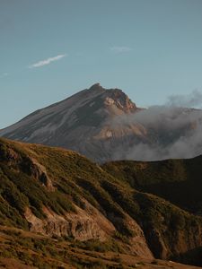 Preview wallpaper mountain, peak, slope, cloud, landscape
