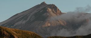 Preview wallpaper mountain, peak, slope, cloud, landscape