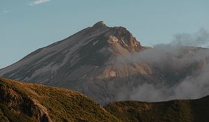 Preview wallpaper mountain, peak, slope, cloud, landscape