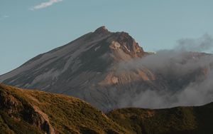 Preview wallpaper mountain, peak, slope, cloud, landscape