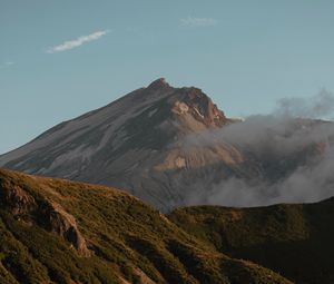 Preview wallpaper mountain, peak, slope, cloud, landscape