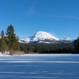 Preview wallpaper mountain, peak, snow, winter, landscape, nature