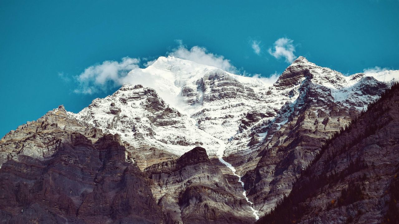 Wallpaper mountain, peak, snow, vertex