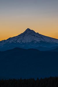 Preview wallpaper mountain, peak, snow, dawn, landscape