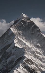 Preview wallpaper mountain, peak, snow, relief, clouds, nature