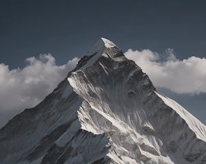 Preview wallpaper mountain, peak, snow, relief, clouds, nature