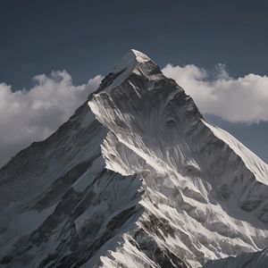 Preview wallpaper mountain, peak, snow, relief, clouds, nature