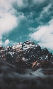 Preview wallpaper mountain, peak, snow, clouds, sky, italy