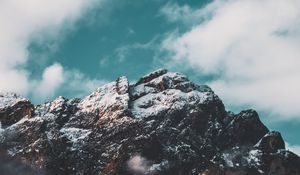 Preview wallpaper mountain, peak, snow, clouds, sky, italy