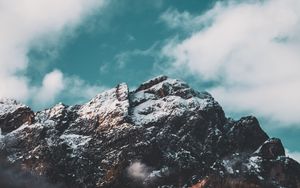 Preview wallpaper mountain, peak, snow, clouds, sky, italy