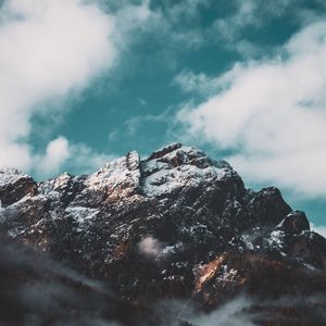 Preview wallpaper mountain, peak, snow, clouds, sky, italy