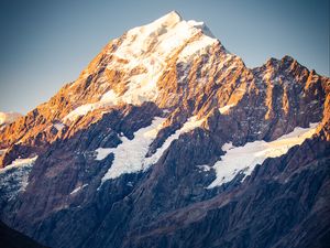 Preview wallpaper mountain, peak, snow, mountain range, slope