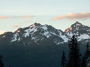 Preview wallpaper mountain, peak, snow, road, landscape